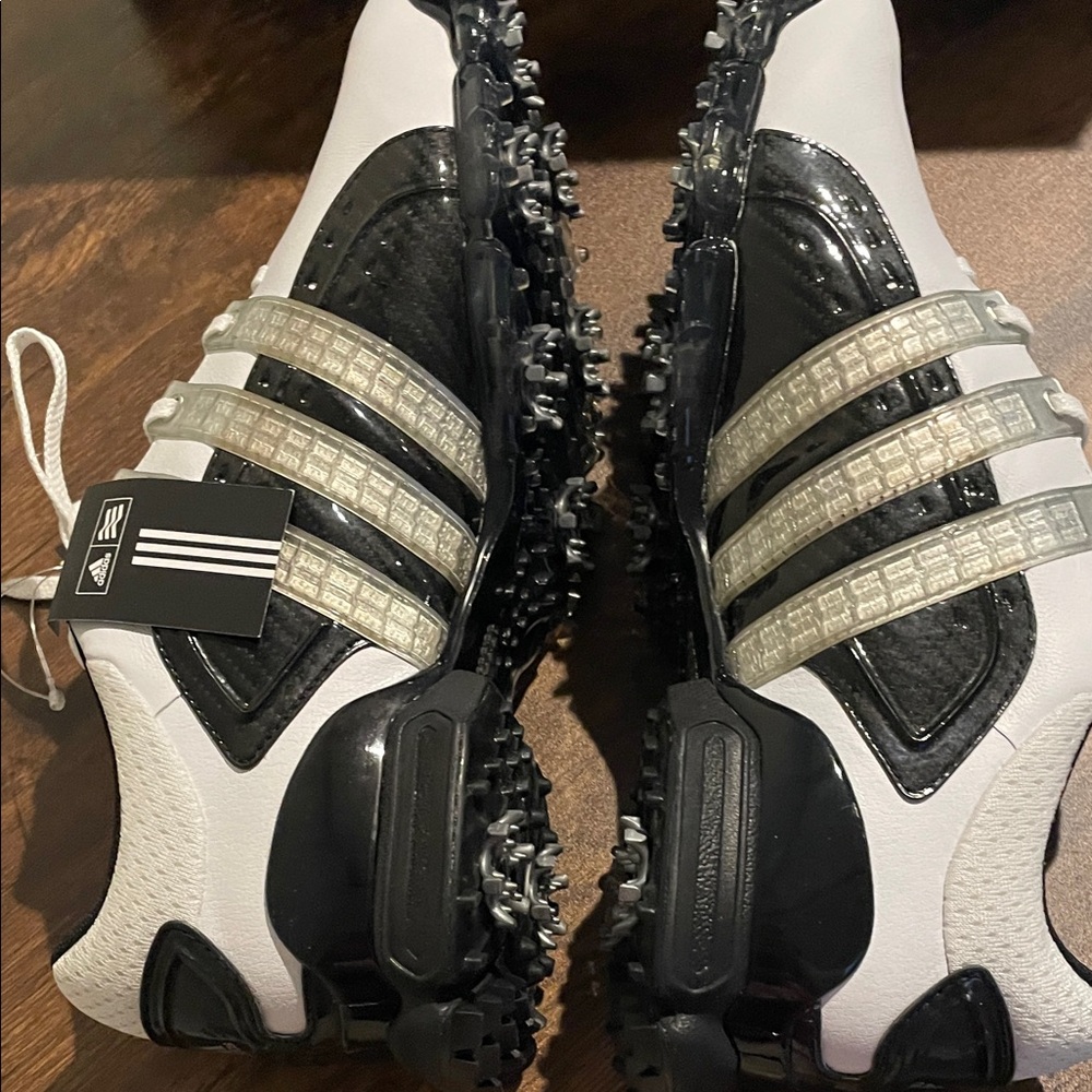 adidas Men’s White and Black Athletic Golf Shoes powerbrand NWT - Picture 7 of 9